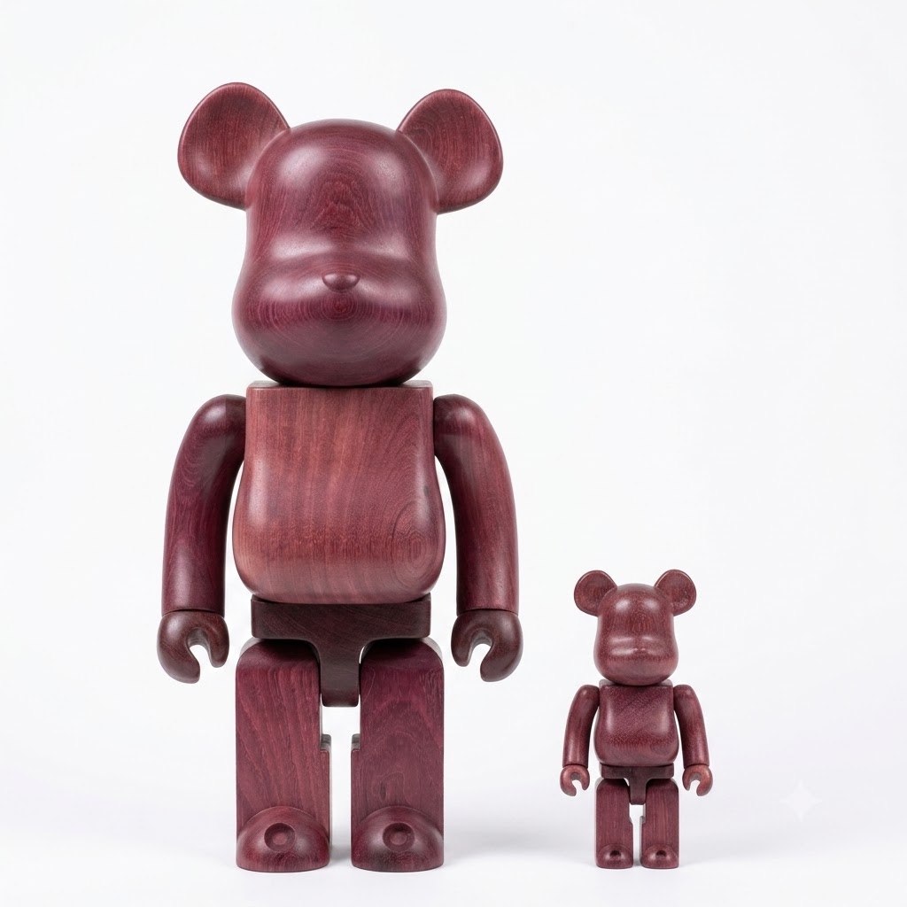 BE@RBRICK Karimoku Purple Heart 1000% — деревянная фигурка, фото 1