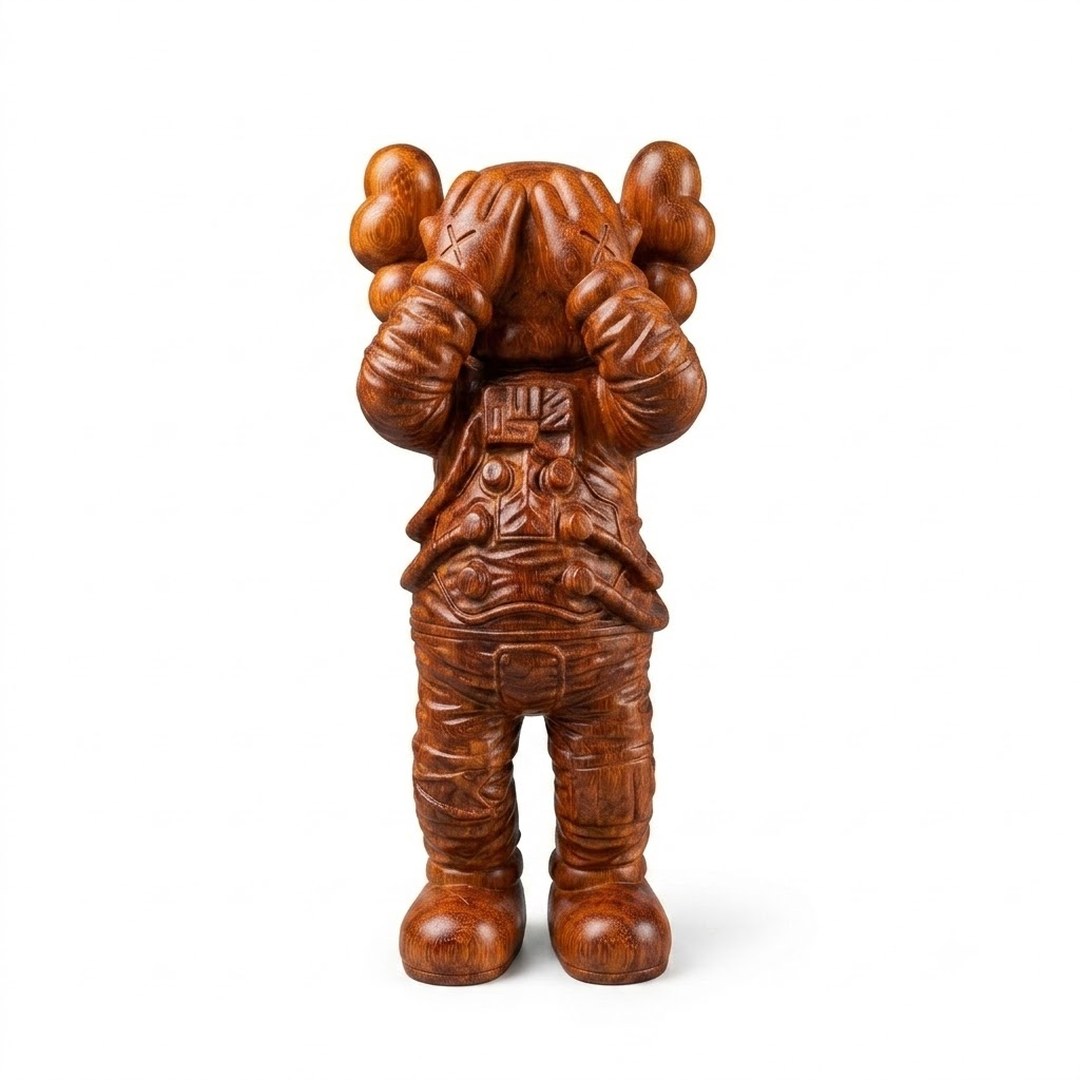 BE@RBRICK «Астронавт» 400% (падук) — деревянная фигурка, Красное розовое дерево (падук)