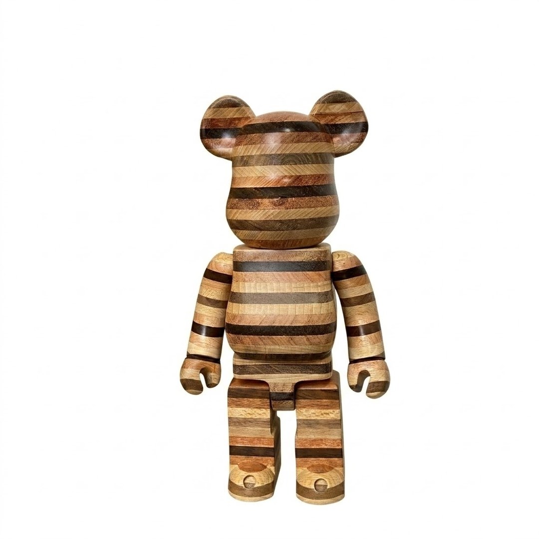 BE@RBRICK Horizon 400% (полосатый) — деревянная фигурка, Несколько пород дерева